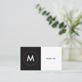 Modern Professional Monogram Visitekaartje (Staand voorkant)