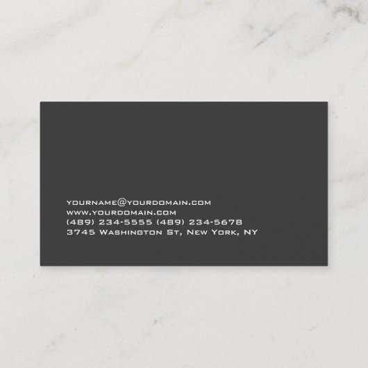 Modern Professional Monogrammed Plain Red Gray Visitekaartje (Achterkant)