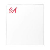 Modern Professional Monogrammed Plain Red Notitieblok (Voorkant)