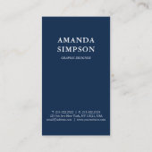 Modern Professional Navy Blue Foto Visitekaartje (Achterkant)