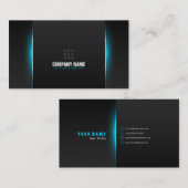 Modern Professional Neon Light Blue Visitekaartje (Voorkant / Achterkant)