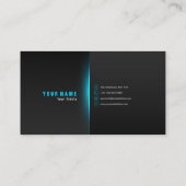 Modern Professional Neon Light Blue Visitekaartje (Achterkant)