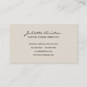 Modern professional notary public Business Card Visitekaartje (Achterkant)