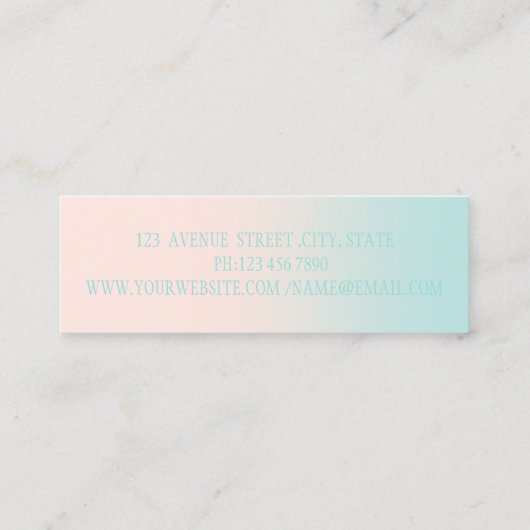 Modern Professional Ombre Lotus Mini Visitekaartje (Achterkant)