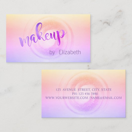 Modern Professional Ombre, Makeup Artist Visitekaartje (Voorkant / Achterkant)
