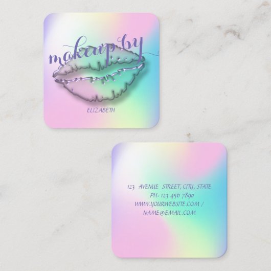 Modern Professional Ombre, Makeup, Lip Vierkante Visitekaartje (Voorkant / Achterkant)