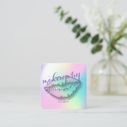 Modern Professional Ombre, Makeup, Lip Vierkante Visitekaartje (Staand voorkant)