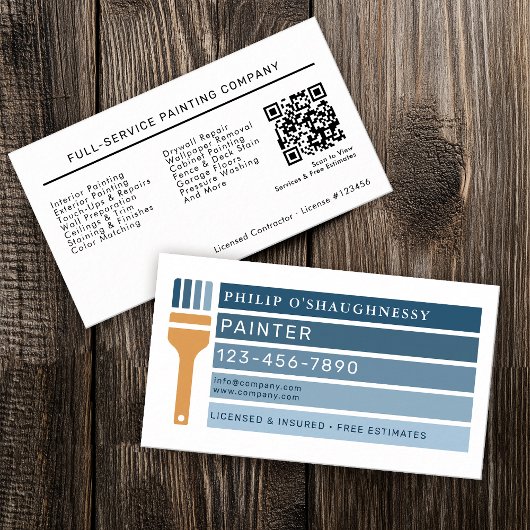Modern Professional Painting Service QR Code  Visitekaartje