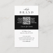 Modern Professional Photo Monogram & Logo QR Code Visitekaartje (Achterkant)