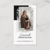 Modern Professional Photo Monogram & Logo QR Code Visitekaartje (Voorkant)