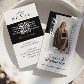 Modern Professional Photo Monogram & Logo QR Code Visitekaartje