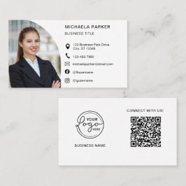 Modern Professional Photo QR Code Social Media Visitekaartje