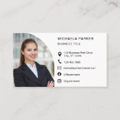 Modern Professional Photo QR Code Social Media Visitekaartje (Voorkant)