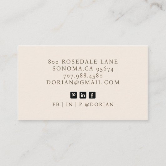 Modern Professional Photo Visitekaartje (Achterkant)