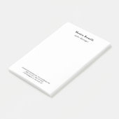 Modern Professional Plain Black & White Classical Post-it® Notes (Schuin)