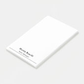 Modern Professional Plain Black & White Name Title Post-it® Notes (Schuin)