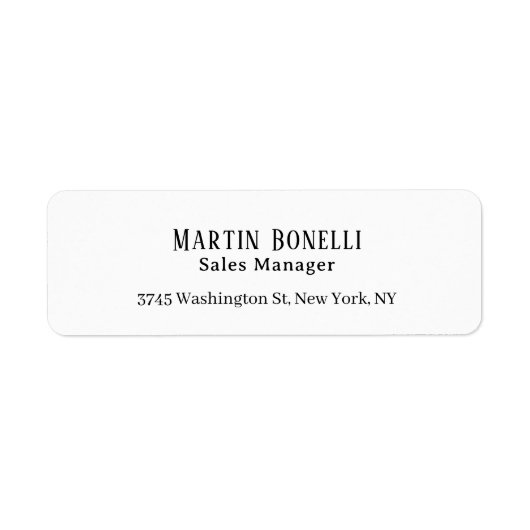 Modern Professional Plain Black & White Serif Font Etiket (Voorkant)