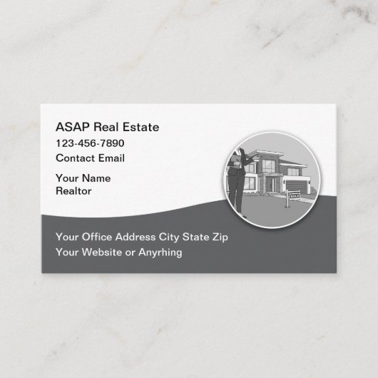 Modern Professional Realtor Business Cards Visitekaartje (Voorkant)