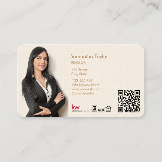 Modern Professional Realtor Insert Photo House Visitekaartje (Achterkant)