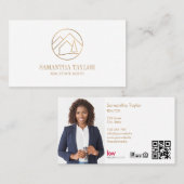 Modern Professional Realtor Mountain Realty QRCode Visitekaartje (Voorkant / Achterkant)
