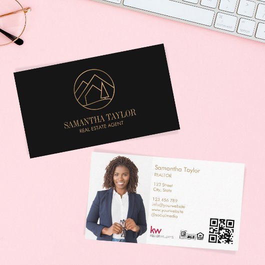 Modern Professional Realtor Mountain Realty QRCode Visitekaartje