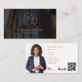 Modern Professional Realtor Mountain Realty QRCode Visitekaartje (Voorkant / Achterkant)