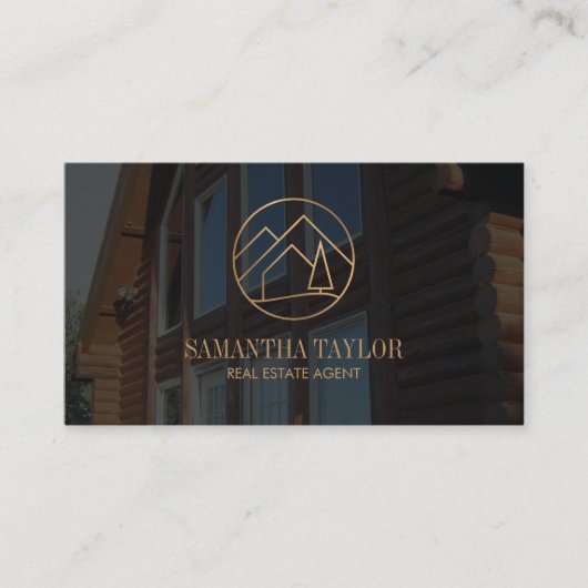 Modern Professional Realtor Mountain Realty QRCode Visitekaartje (Voorkant)