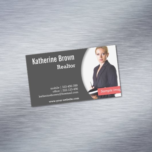Modern, Professional, Realtor, Real Estate, Foto Visitekaartje Magneet (Voorbeeld)