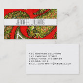 Modern Professional Red Paisley Visitekaartjes (Voorkant / Achterkant)