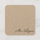 Modern Professional Rustic Kraft Black Handtekenin Vierkante Visitekaartje (Voorkant)