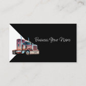 Modern Professional Semi Truck Transport Visitekaartje (Achterkant)