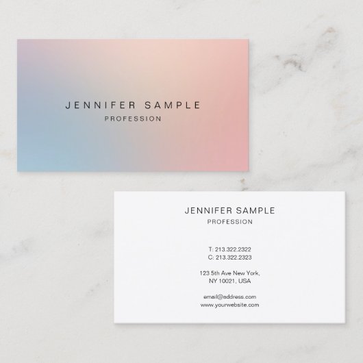 Modern Professional Simple Create Your Own Visitekaartje (Voorkant / Achterkant)