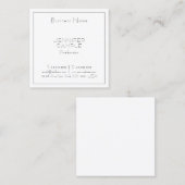 Modern Professional Square Elegant Luxury Plain Vierkante Visitekaartje (Voorkant / Achterkant)