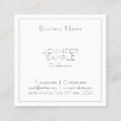 Modern Professional Square Elegant Luxury Plain Vierkante Visitekaartje (Voorkant)