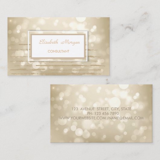 Modern Professional Stijlvol, Striped, Bokeh Visitekaartje (Voorkant / Achterkant)