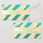Modern Professional stijlvol, Stripes, Faux Gold Visitekaartje (Voorkant / Achterkant)