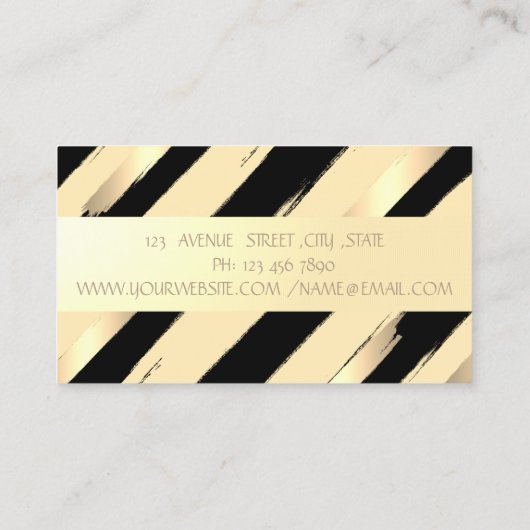 Modern Professional stijlvol, Stripes, Faux Gold Visitekaartje (Achterkant)