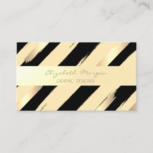 Modern Professional stijlvol, Stripes, Faux Gold Visitekaartje (Voorkant)