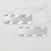 Modern Professional Stijlvol, Stripes, grijs Mini Visitekaartje (Voorkant / Achterkant)