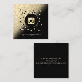 Modern Professional, Stippen Gold Glitter Instagra Vierkante Visitekaartje (Voorkant / Achterkant)
