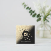 Modern Professional, Stippen Gold Glitter Instagra Vierkante Visitekaartje (Staand voorkant)
