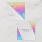 Modern Professional, Stripe, Ombre Holographic Vierkante Visitekaartje (Voorkant / Achterkant)