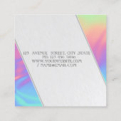 Modern Professional, Stripe, Ombre Holographic Vierkante Visitekaartje (Achterkant)