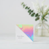Modern Professional, Stripe, Ombre Holographic Vierkante Visitekaartje (Staand voorkant)