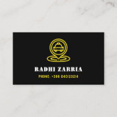 Modern Professional Taxi Driver Black & Yellow Visitekaartje (Voorkant)