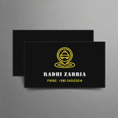 Modern Professional Taxi Driver Black & Yellow Visitekaartje