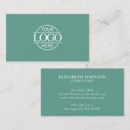 Modern Professional Teal Green Company Logo Visitekaartje