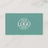 Modern Professional Teal Green Company Logo Visitekaartje (Voorkant)