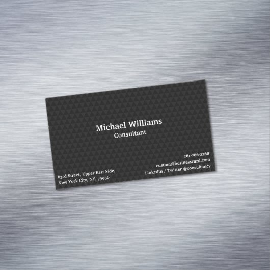 Modern Professional Trendy Black Pattern Elegant Magnetisch Visitekaartje (Voorbeeld)