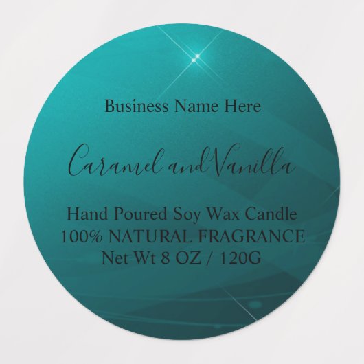 Modern Professional Turquoise Candles Labels (Design 2)